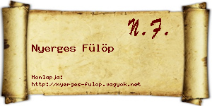 Nyerges Fülöp névjegykártya